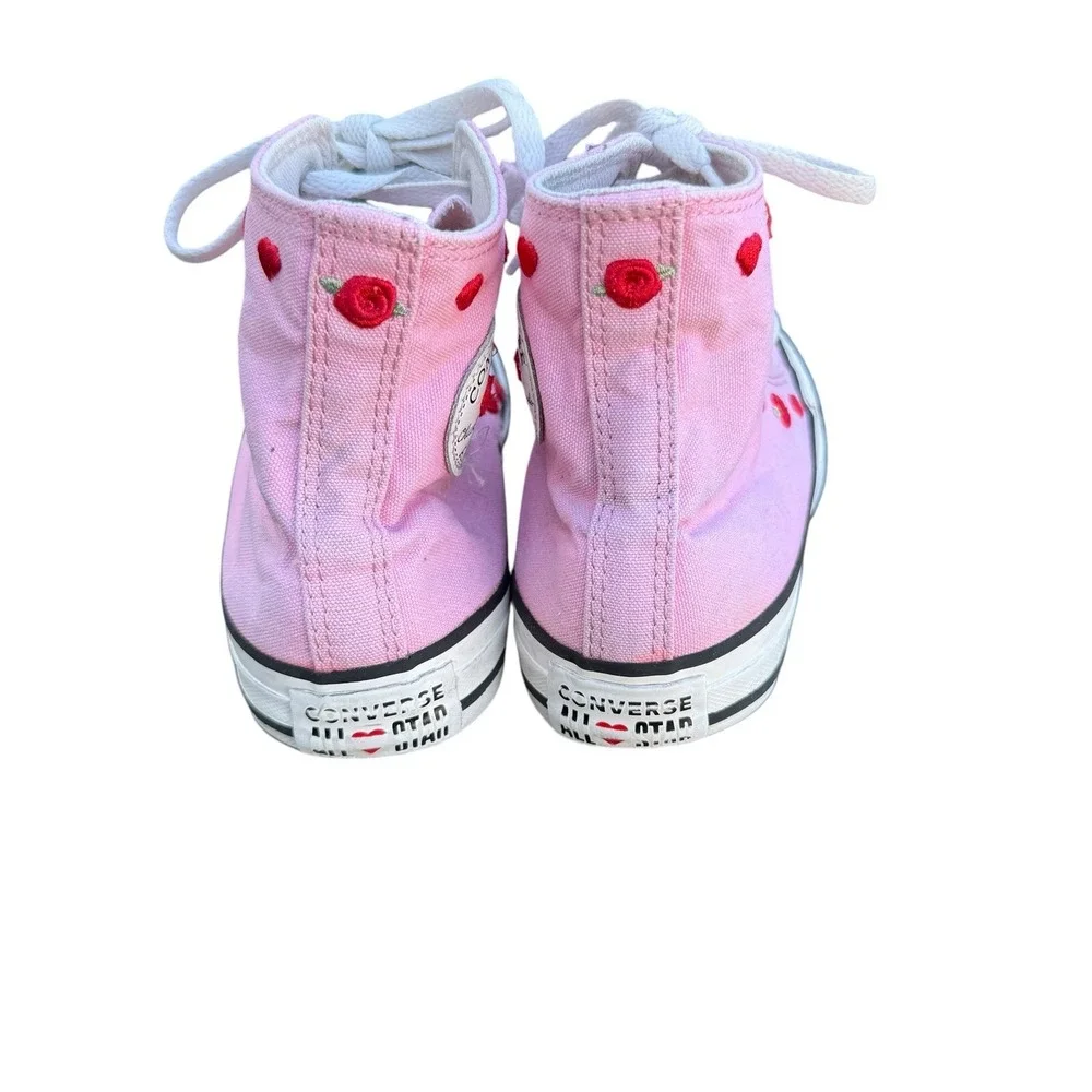 Converse Chuck Taylor‎ Kids Size 5 Pink Excellent Heart Rose Embroidered A12624F